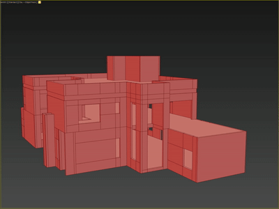 Neoclassical villa 3D modeling steps